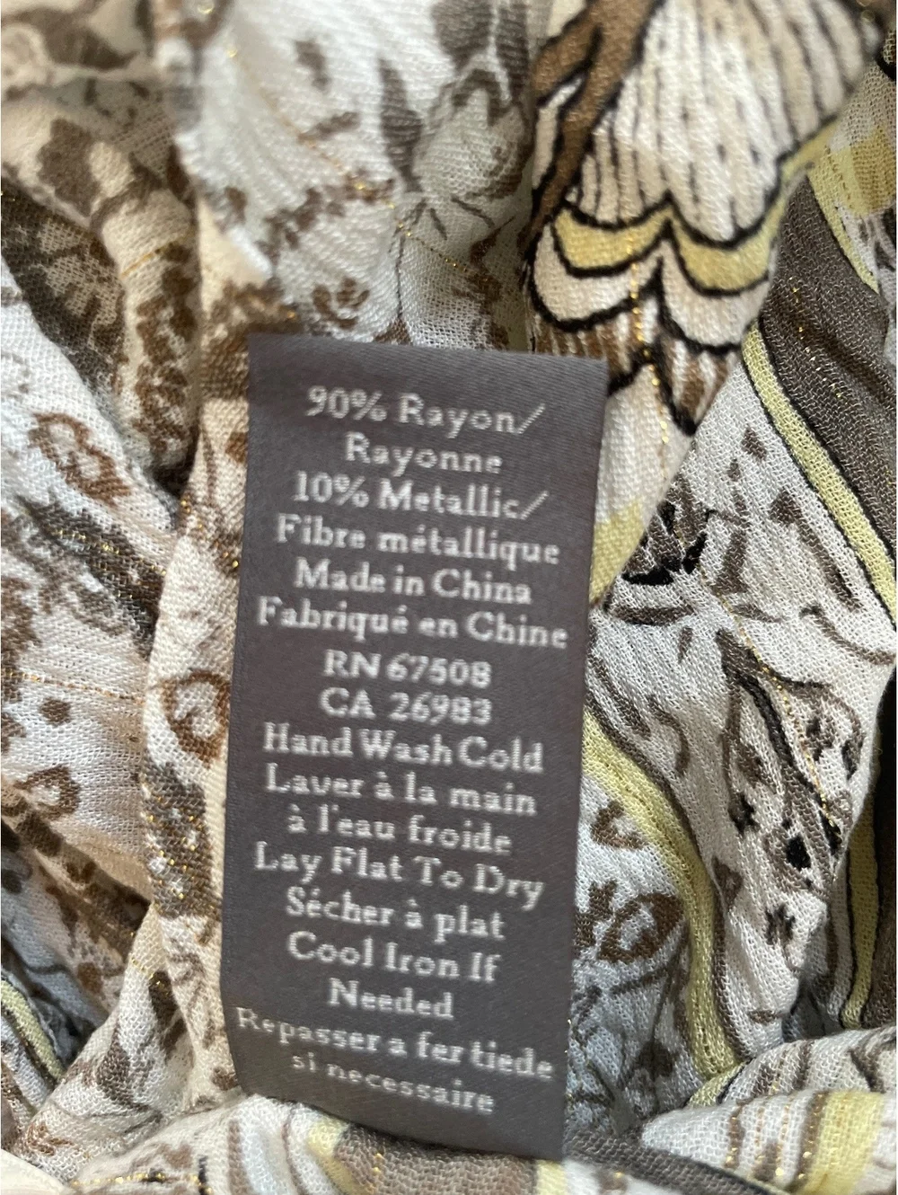 Vince Camuto Boho Wrap Cover Up Kimono Cream Lurex Yellow Olive Rayon Tassel OS